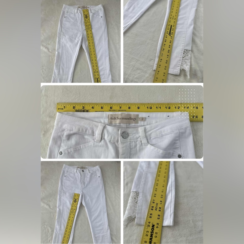 Soft Surroundings White Lace Ankle Jeansβ - Picture 12 of 15